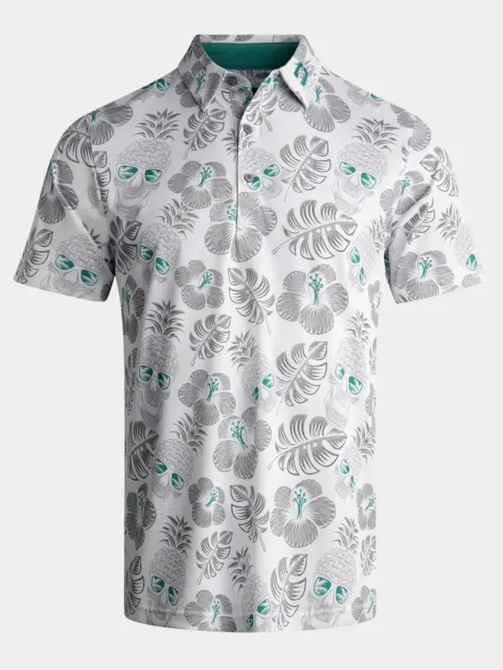 Druids men’s pineapple skull shirt performance golf polo